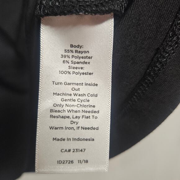 Talbots Black Crochet 3/4 Sleeve Blouse - Picture 4 of 7